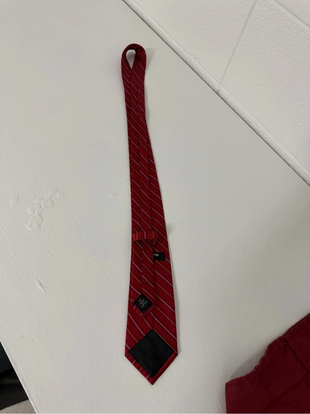 Classic Claiborne Red Striped Boy's Tie